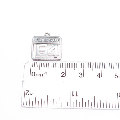 WELLS 925 Sterling Silver Vintage Class of 1964 Mini Charm Pendant
