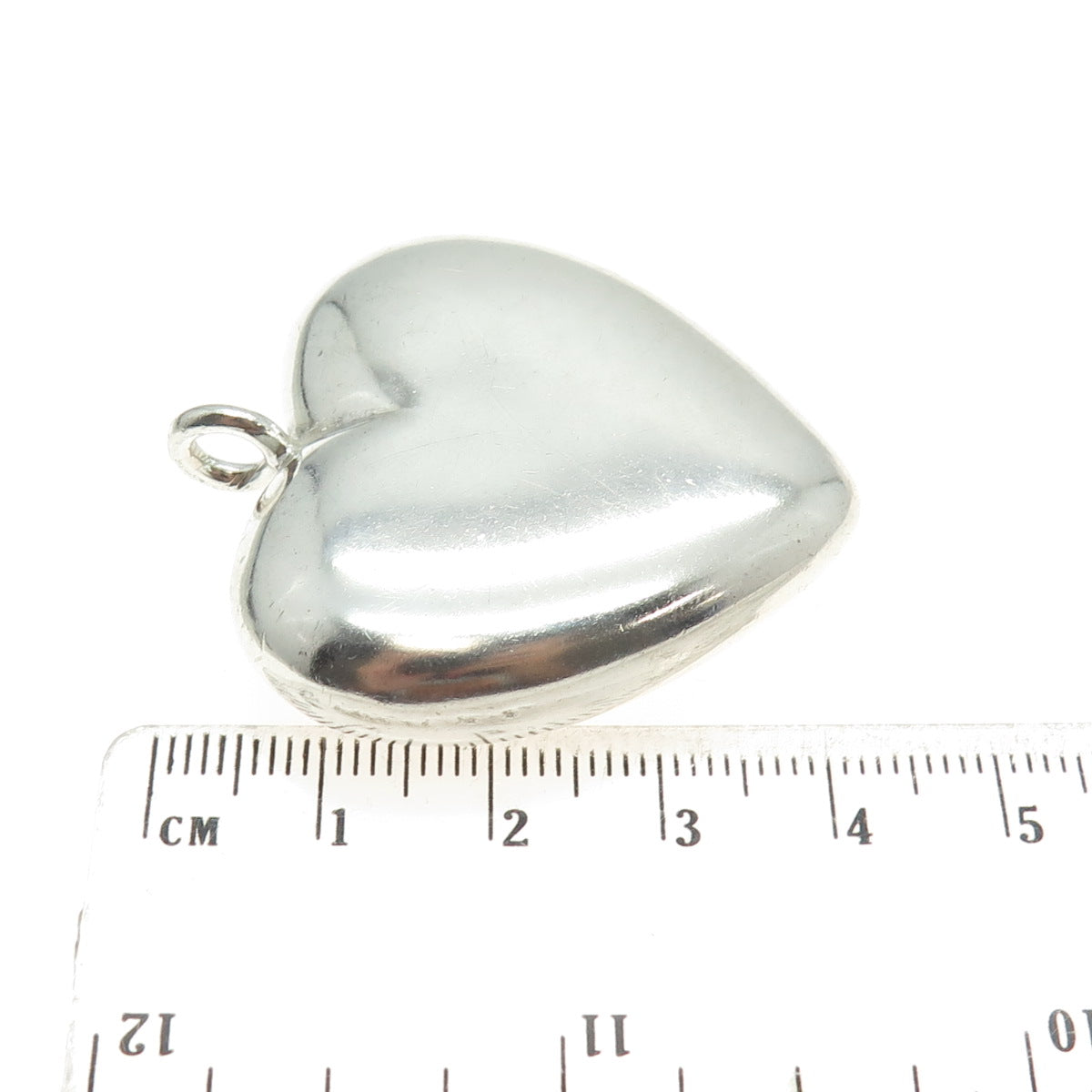 925 Sterling Silver Vintage Mexico Puffy Heart Pendant