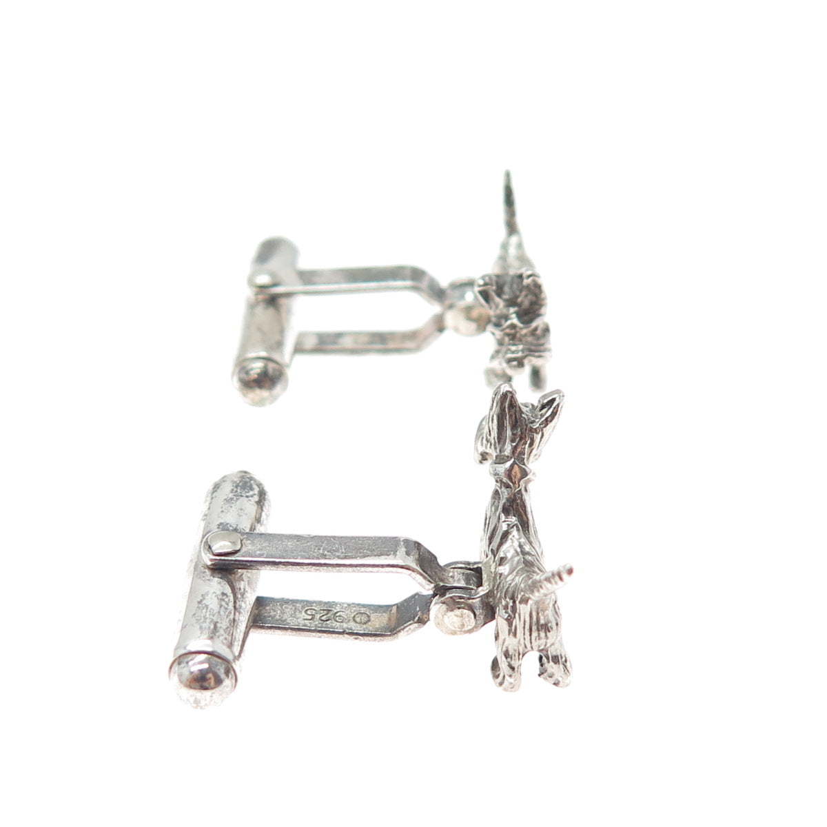 925 Sterling Silver Vintage Scottish Terrier Oxidized Cufflinks