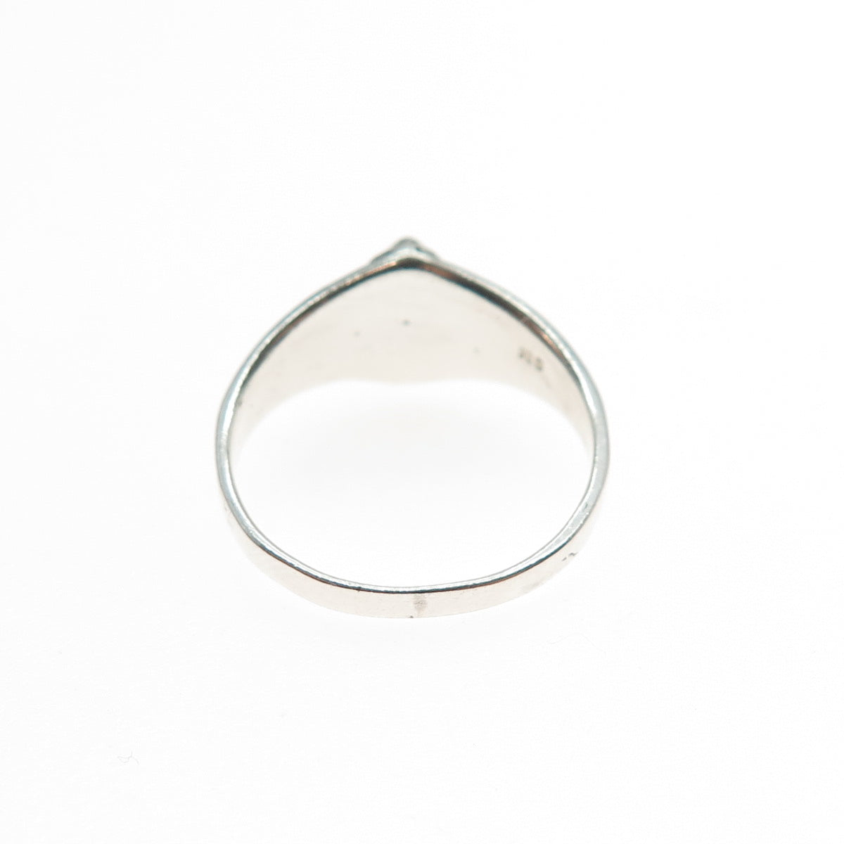 925 Sterling Silver Vintage Real Abalone Shell Swirl Oxidized Ring Size 5.25