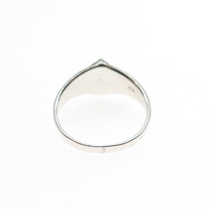 925 Sterling Silver Vintage Real Abalone Shell Swirl Oxidized Ring Size 5.25