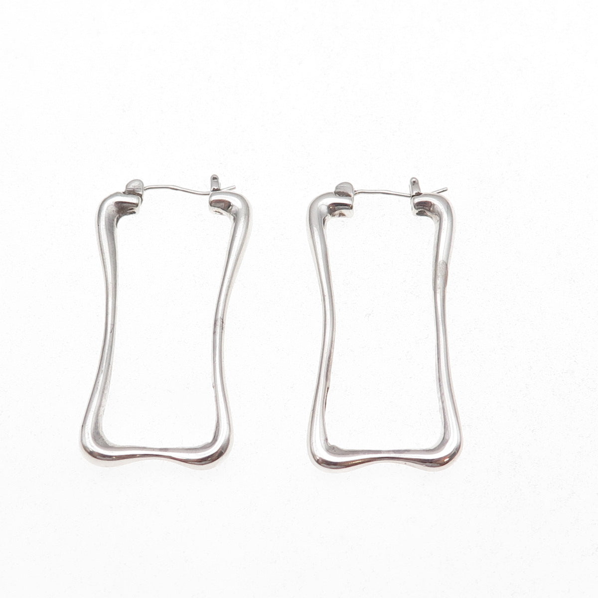 Robert Lee Morris 925 Sterling Silver Vintage Modernist Hoop Earrings