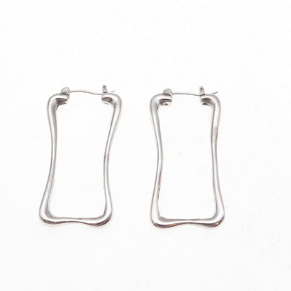 Robert Lee Morris 925 Sterling Silver Vintage Modernist Hoop Earrings
