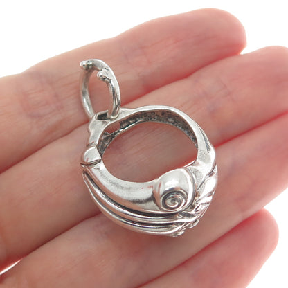 AKR AMY KAHN RUSSELL 925 Sterling Silver Vintage Column Pendant Ring Size 6.5