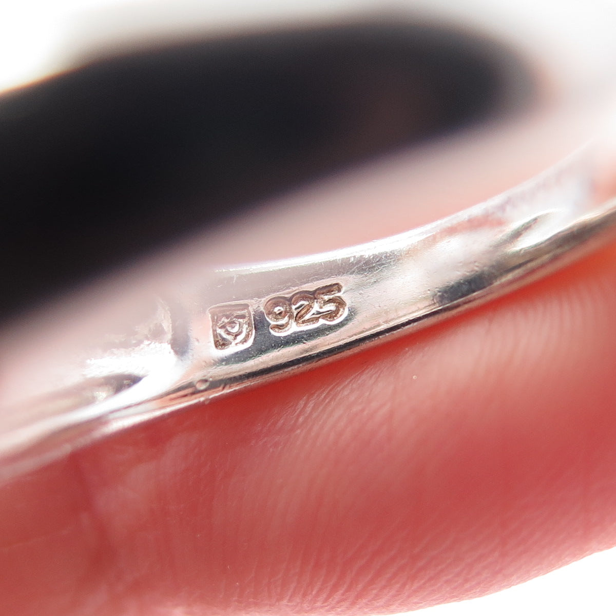 MICHELLE ALBALA 925 Sterling Silver Vintage Real Opal Inlay Ring Size 8