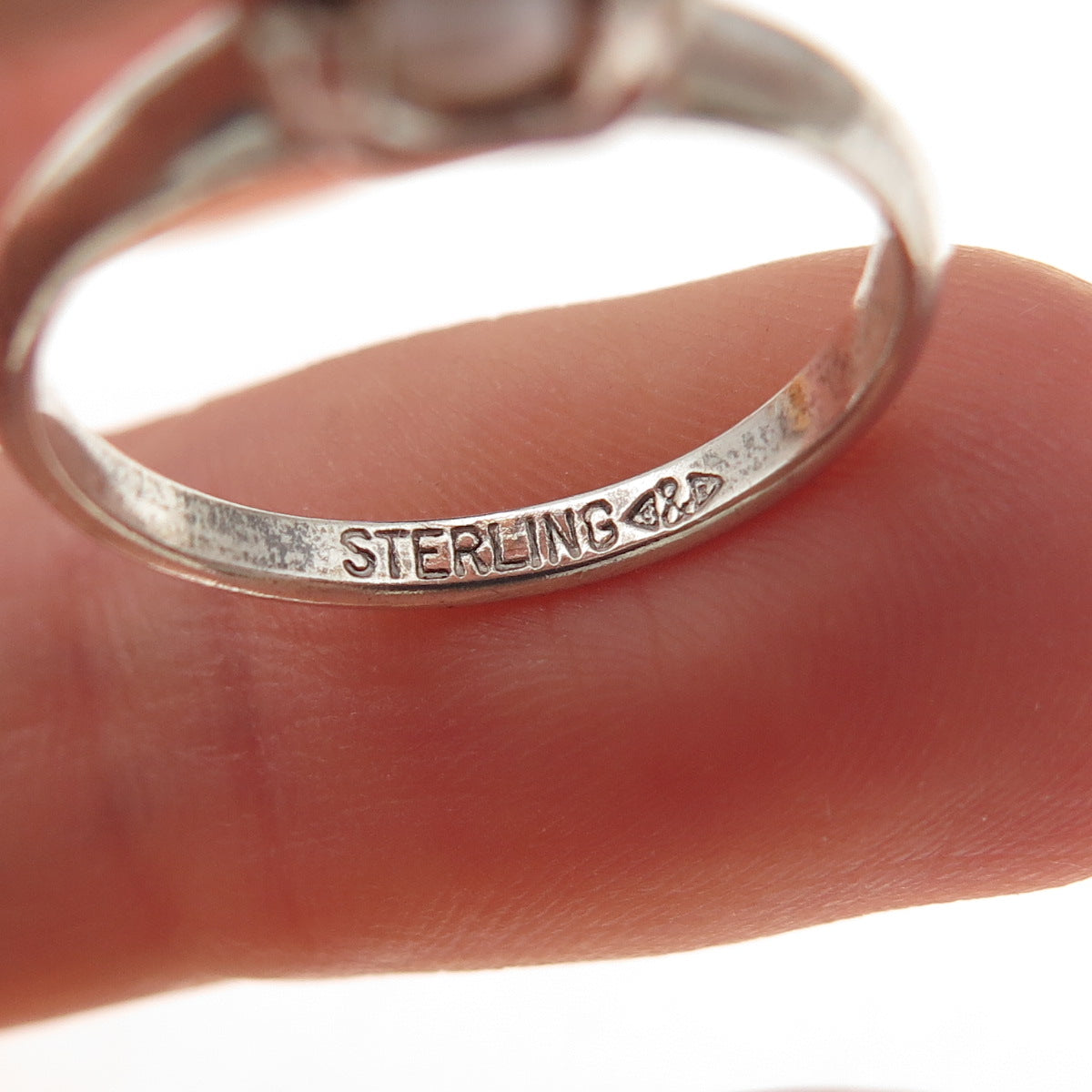 Clark & Coombs 925 Sterling Silver Antique Art Deco Real Pearl Ring Size 5.25