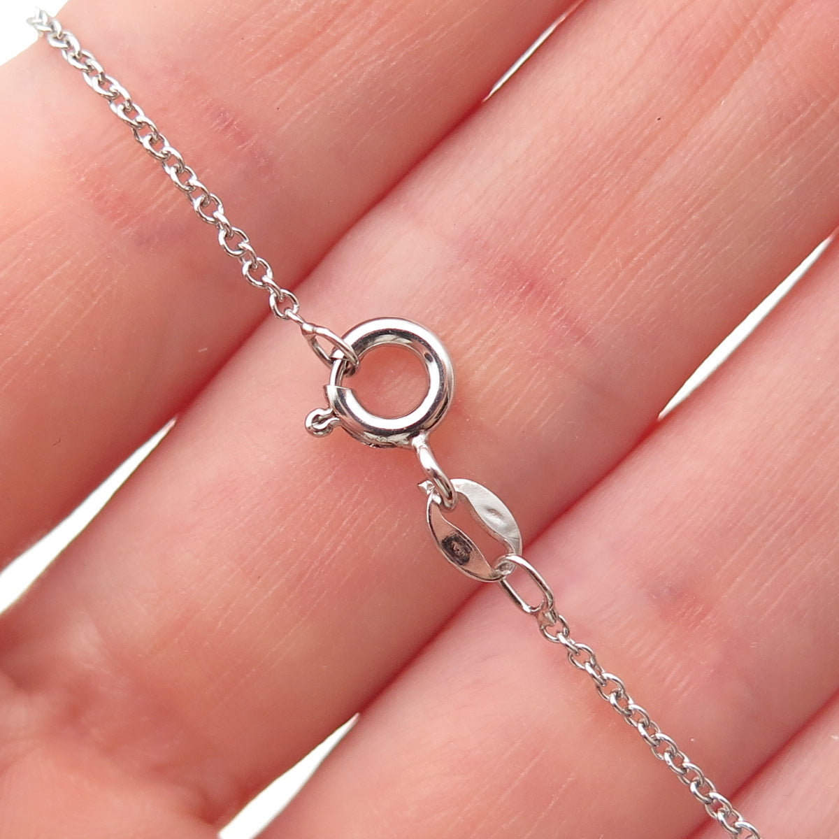 925 Sterling Silver Real Mystic Quartz & C Z Cat Cable Chain Necklace 18"