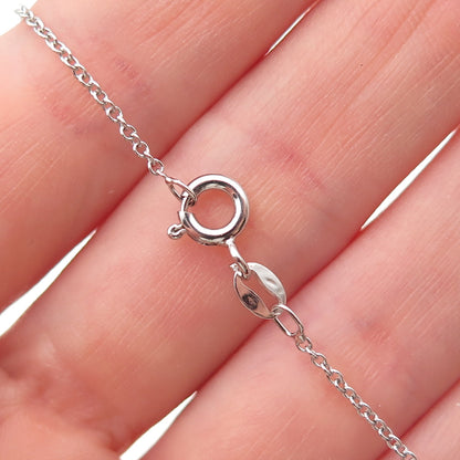 925 Sterling Silver Real Mystic Quartz & C Z Cat Cable Chain Necklace 18"