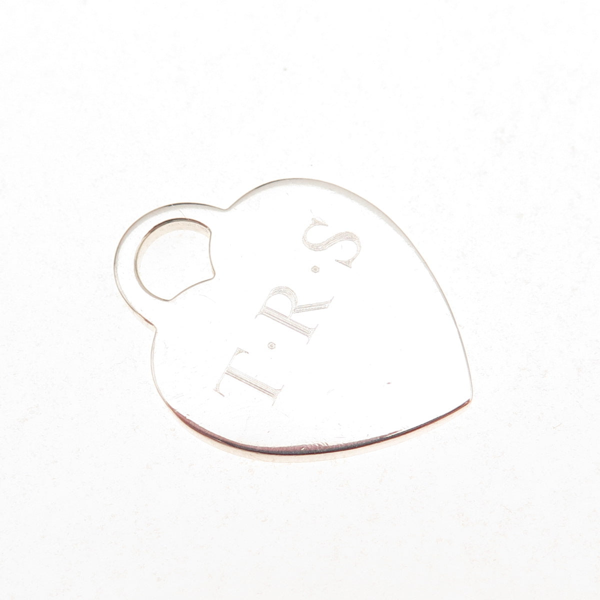 Tiffany & Co. 925 Sterling Silver Vintage Engraved Heart Tag Charm Pendant