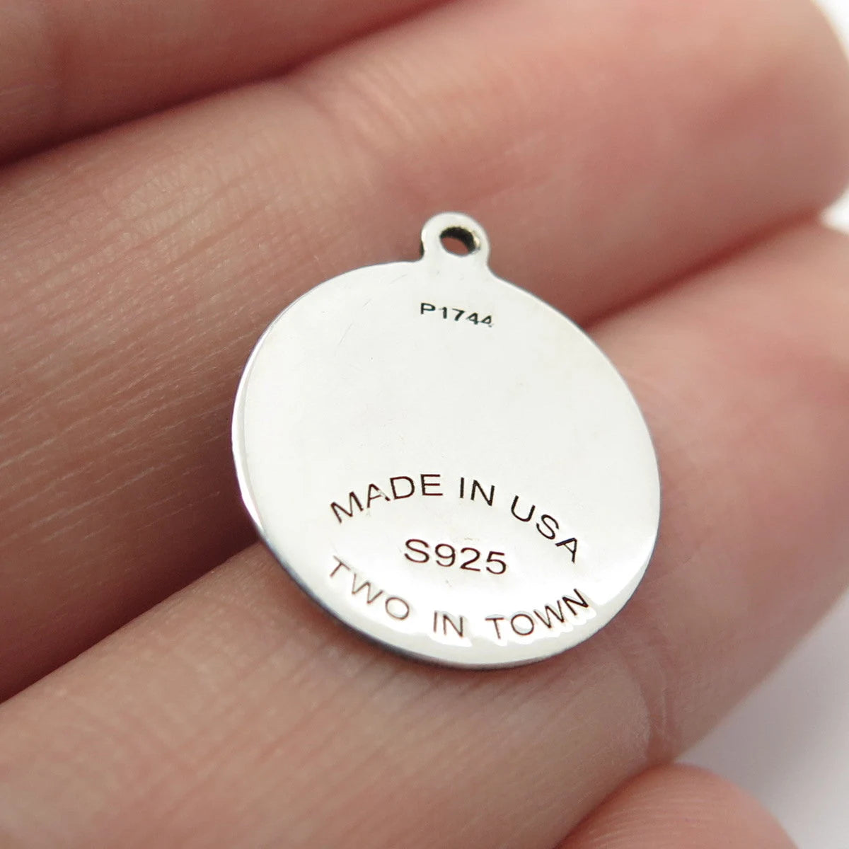 925 Sterling Silver USA Two In Town Puppy Feed Charm Pendant