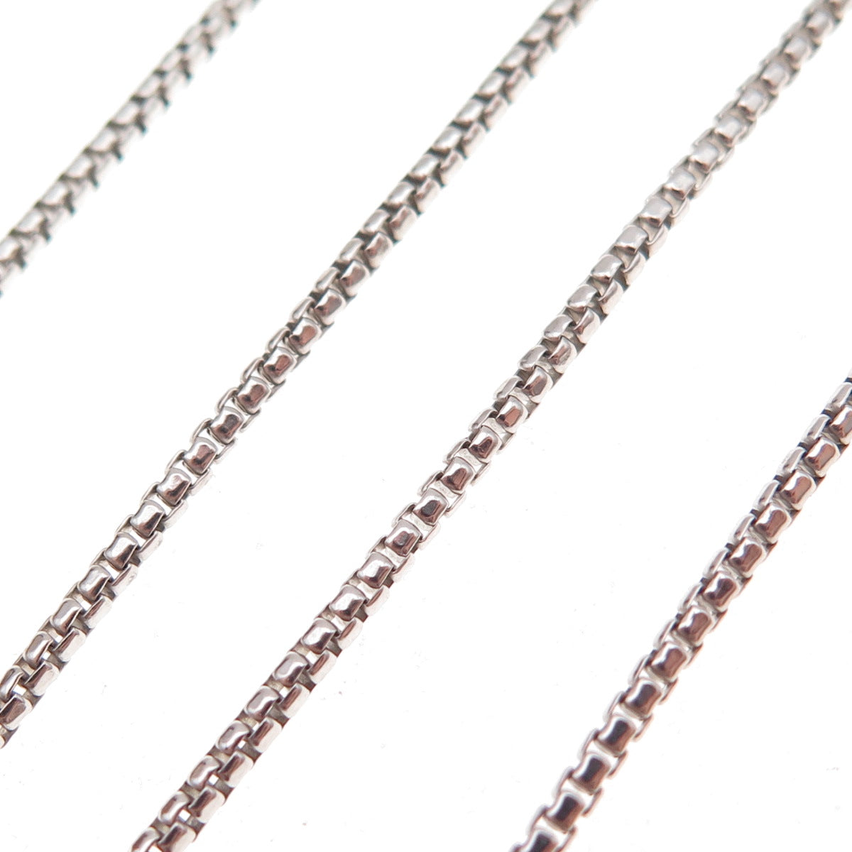 925 Sterling Silver Italy Round Box Chain Necklace 18"