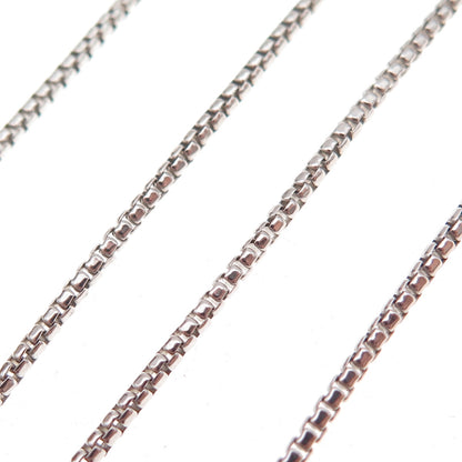 925 Sterling Silver Italy Round Box Chain Necklace 18"
