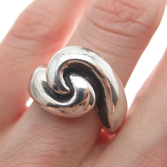 ROBERT LEE MORRIS Sterling Silver Vintage Twisted Knot Oxidized Ring Size 6.25