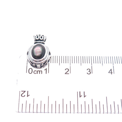 ROSS SIMONS Sterling Silver Vintage Real Abalone Shell Minimalist Charm Pendant