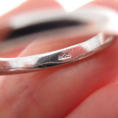 925 Sterling Silver Vintage Real Amethyst Adjustable Ring Size 6.25