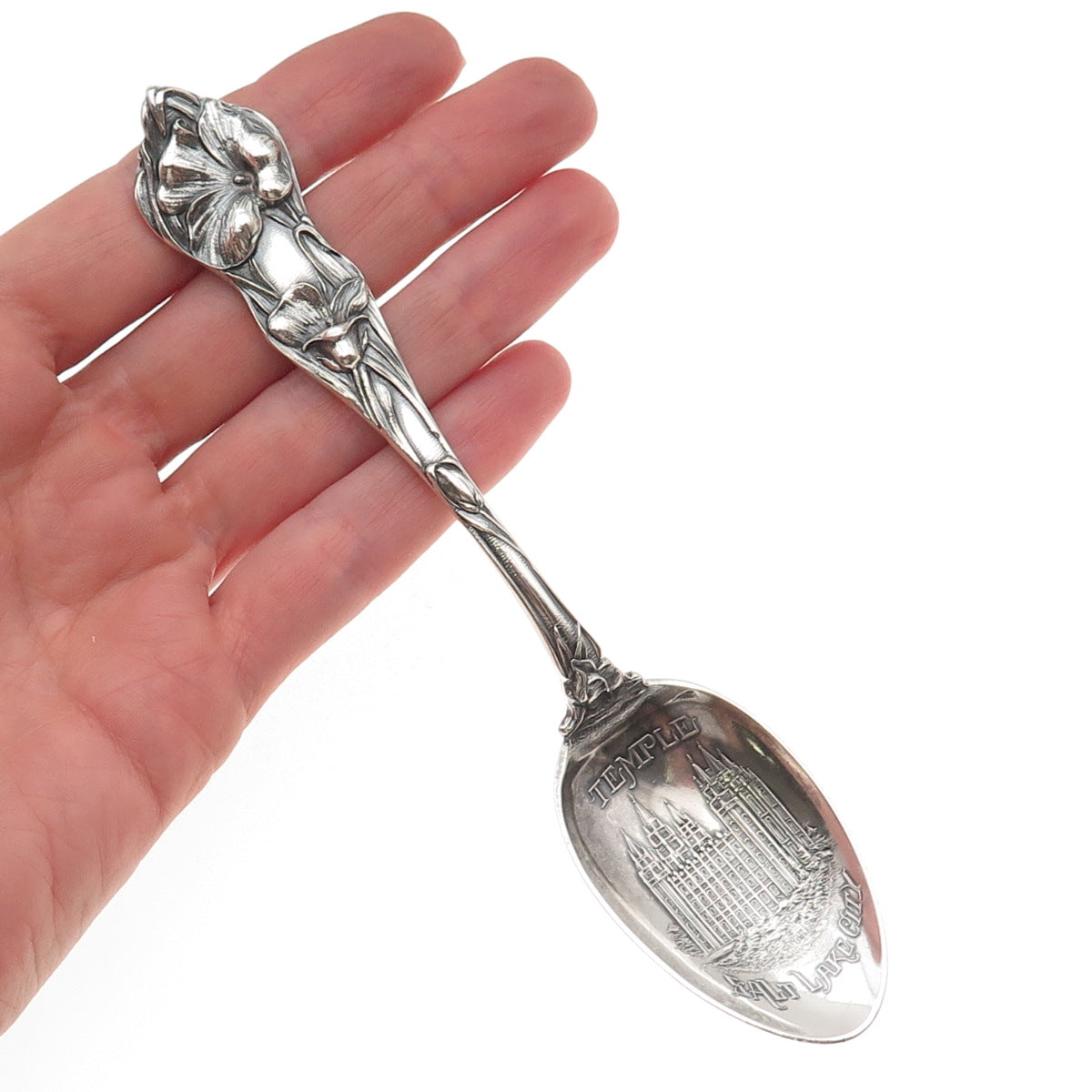 Watson 925 Sterling Silver Antique Art Deco Salt Lake City Temple Coffee Spoon