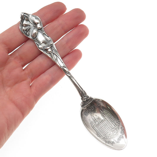 Watson 925 Sterling Silver Antique Art Deco Salt Lake City Temple Coffee Spoon
