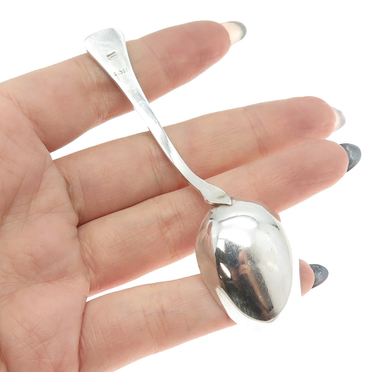 900 Silver Antique Art Deco European Coffee Spoon