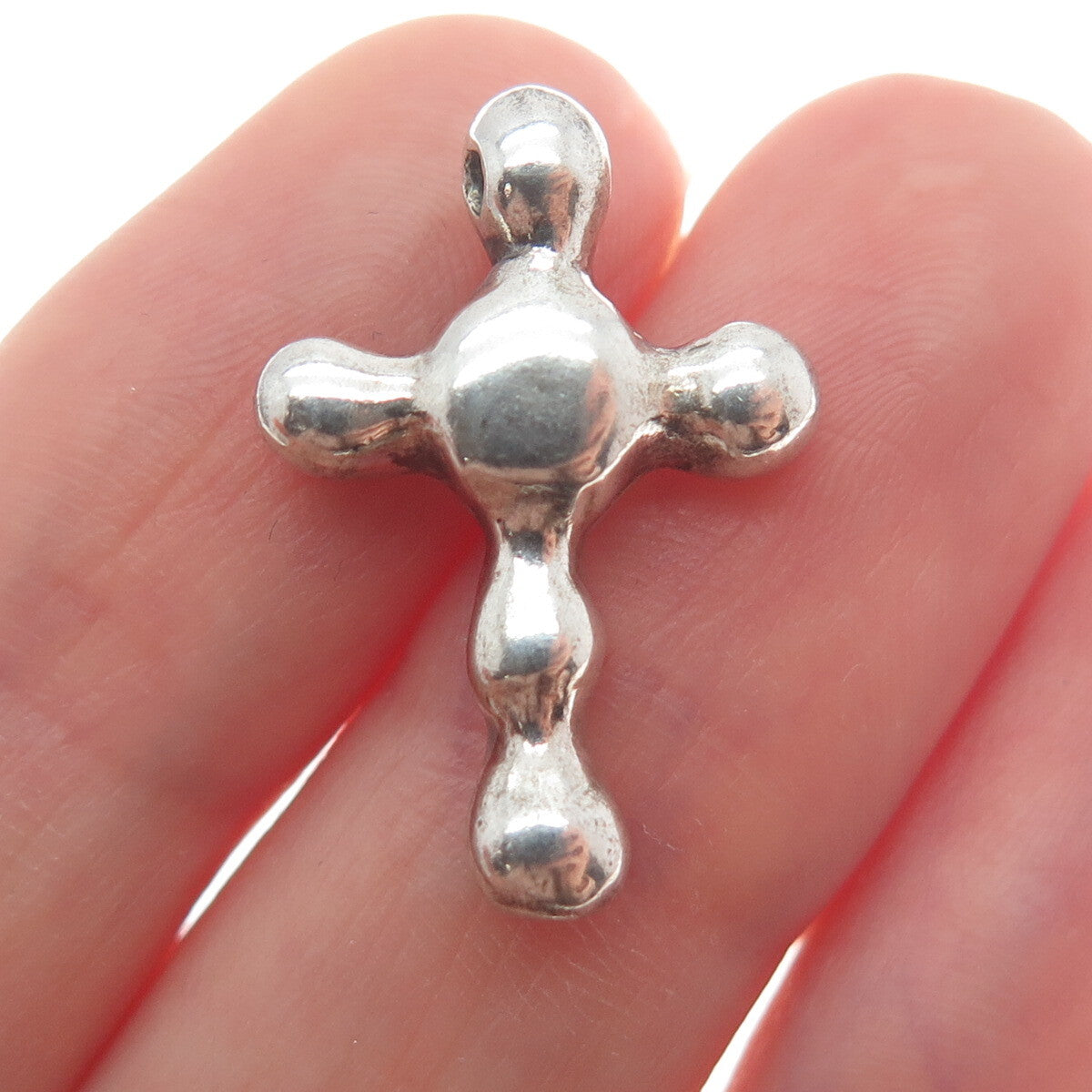 JEWELART 925 Sterling Silver Vintage Modernist Cross Slide Pendant