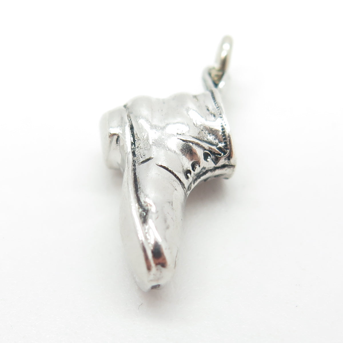 925 Sterling Silver Vintage Boot Shoe 3D Charm Pendant