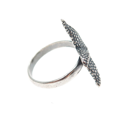 925 Sterling Silver Vintage Starfish Oxidized Ring Size 8.75