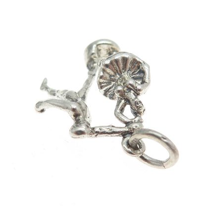 925 Sterling Silver Antique Art Deco Ballet Dancers 3D Charm Pendant