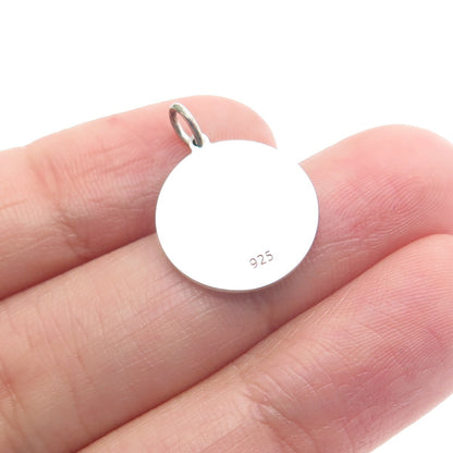 925 Sterling Silver Blue Enamel Scorpio Zodiac Sign Minimalist Charm Pendant