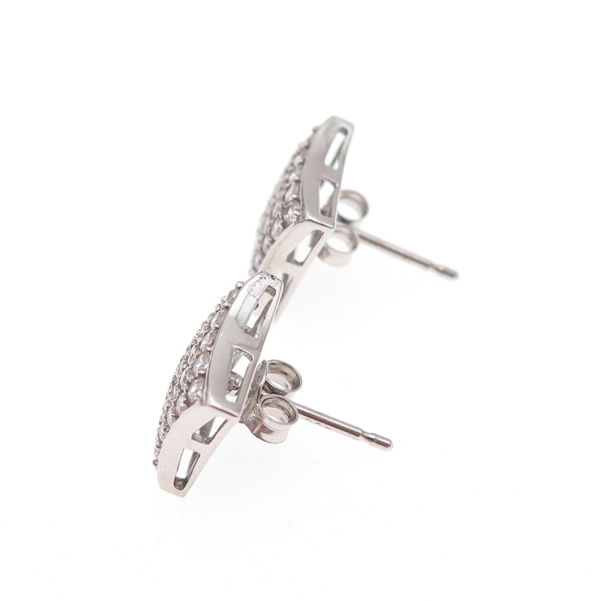 925 Sterling Silver Round-Cut C Z Stud Earrings