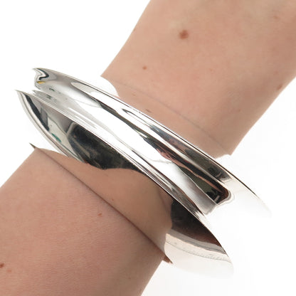 Simon Sebbag 925 Sterling Vintage Modernist Heavy 97.1g Adjustable Bracelet 6.5"