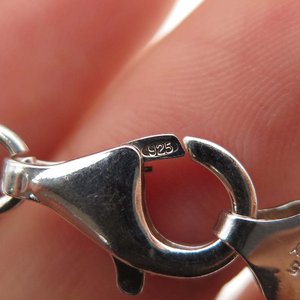 925 Sterling Silver Vintage Italy Figaro Link Bracelet 9"