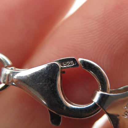 925 Sterling Silver Vintage Italy Figaro Link Bracelet 9"