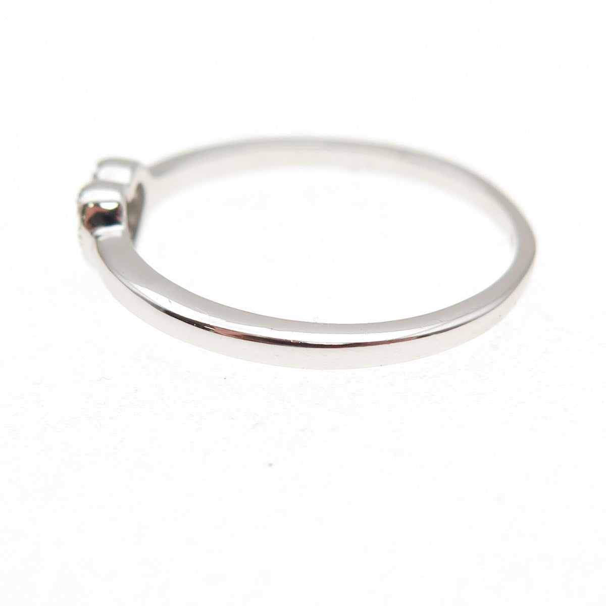 925 Sterling Silver Round-Cut C Z Heart Ring Size 8.25