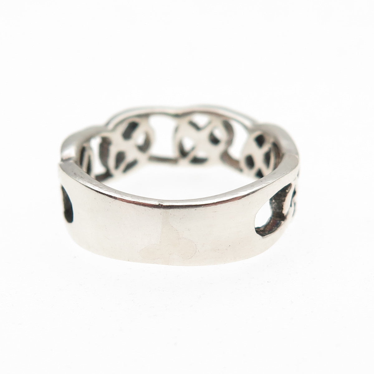 925 Sterling Silver Vintage Celtic Knot Oxidized Band Ring Size 5.5