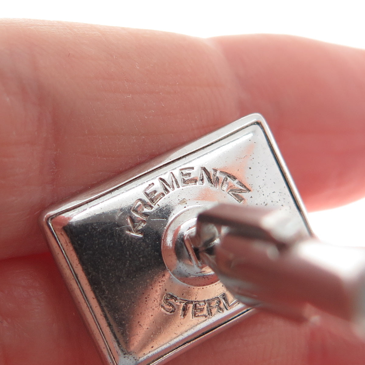 KREMENTZ 925 Sterling Silver Antique Art Deco Engraved Flower Cufflinks