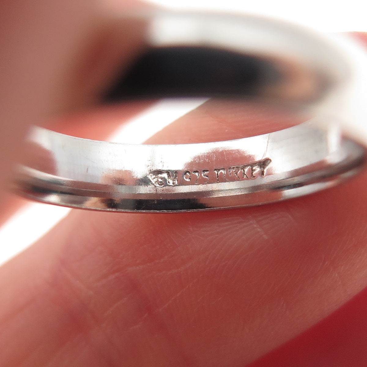 925 Sterling Silver Vintage Classic Wedding Band Ring Size 7.25