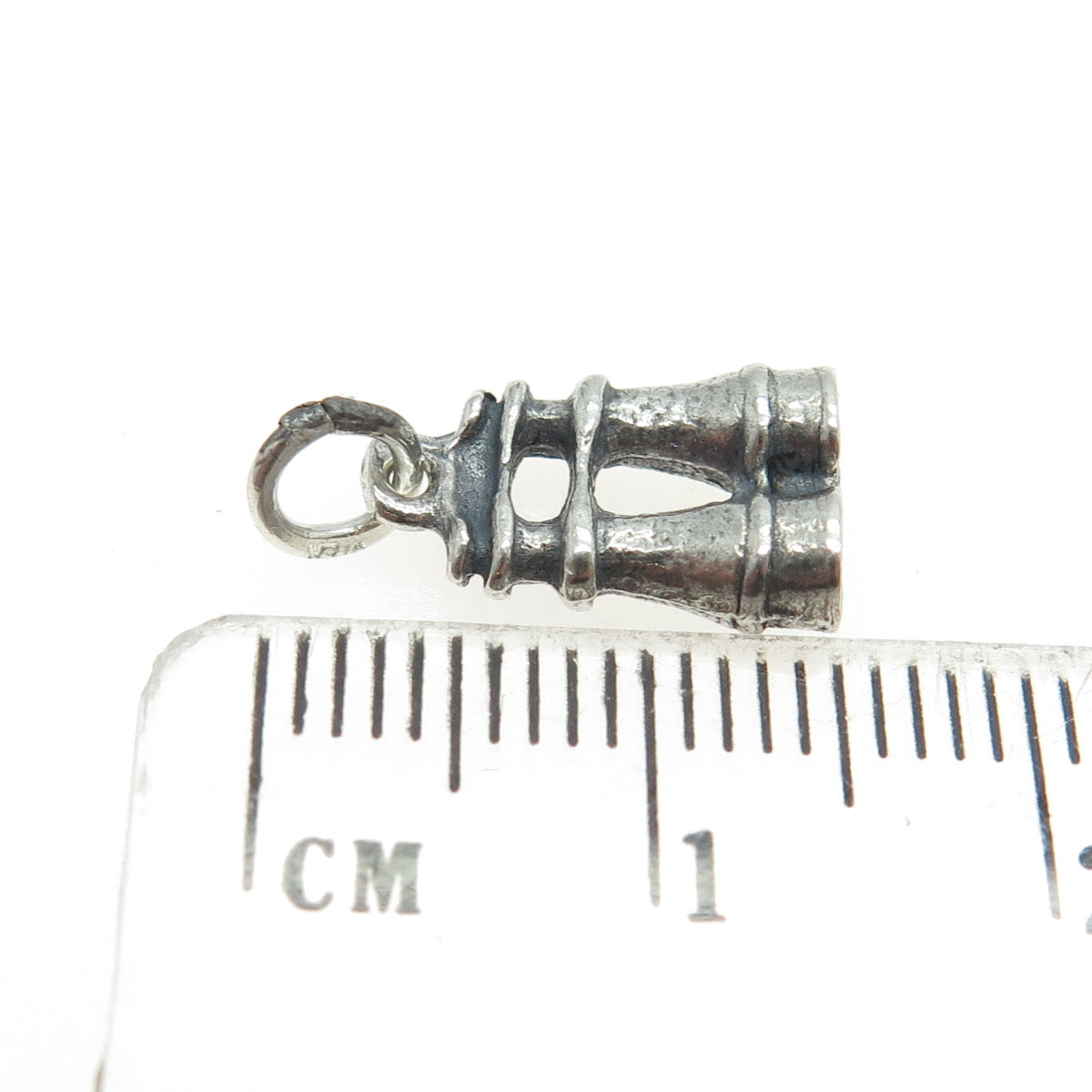 925 Sterling Silver Vintage Binoculars Minimalist 3D Charm Pendant