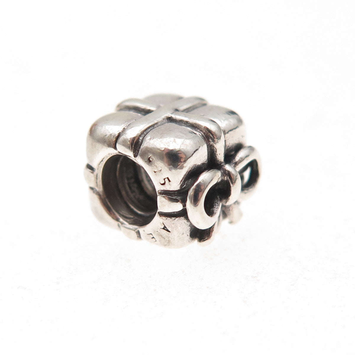 Pandora 925 Sterling Silver Present / Gift Box Slide Bead Charm