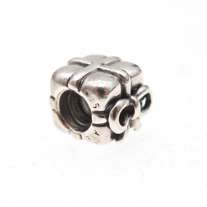 Pandora 925 Sterling Silver Present / Gift Box Slide Bead Charm