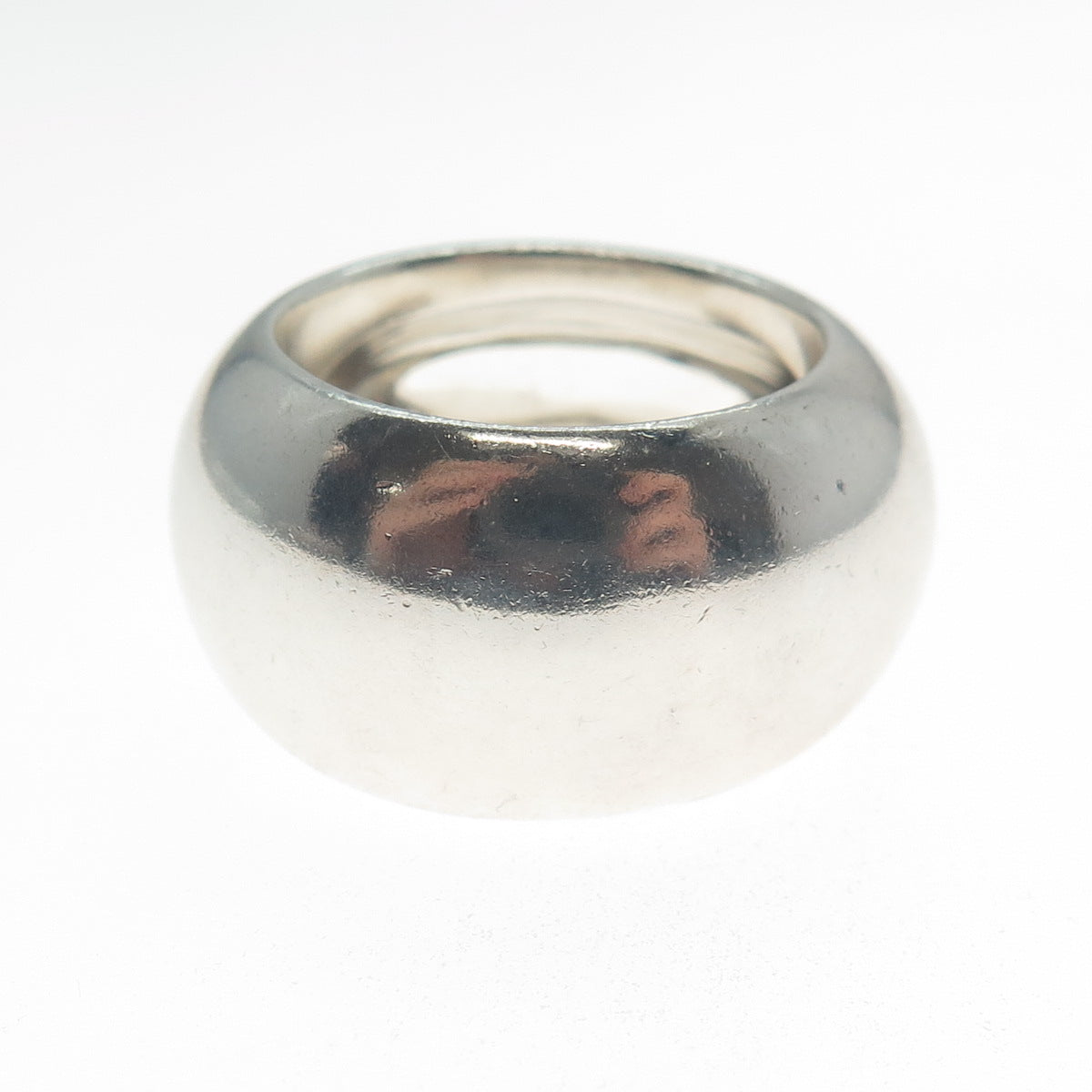 GUCCI 925 Sterling Silver Vintage Italy Modernist Puffy Band Ring Size 8