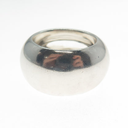 GUCCI 925 Sterling Silver Vintage Italy Modernist Puffy Band Ring Size 8