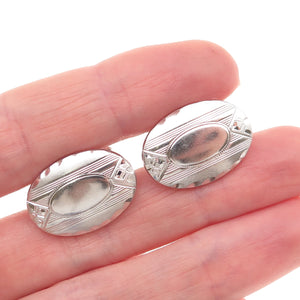 Anson 925 Sterling Silver Antique Art Deco Oval Cufflinks