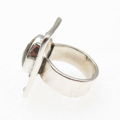 Sajen 925 Sterling Silver Vintage Real Lemon Quartz Oxidized Ring Size 6.25