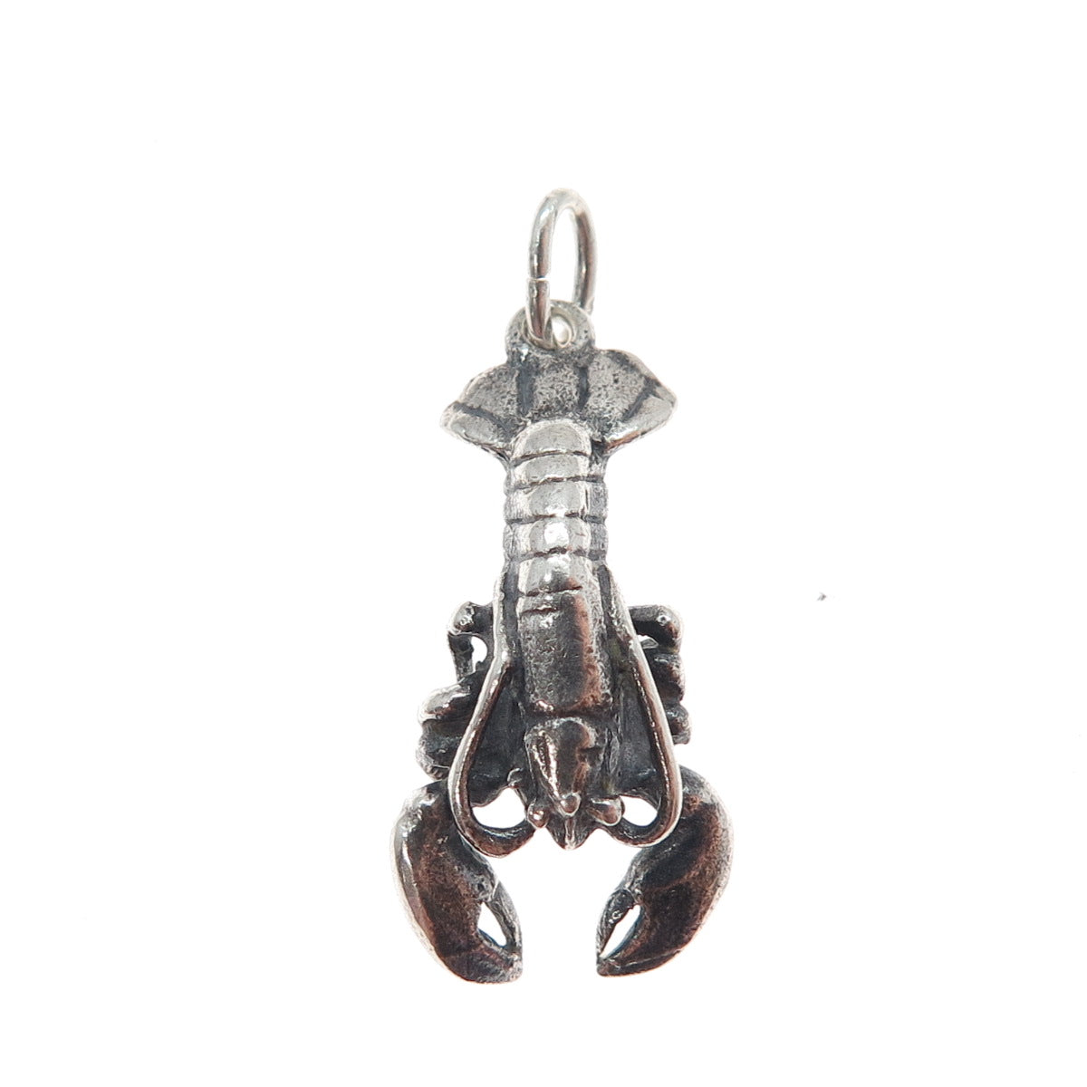 925 Sterling Silver Vintage Lobster Oxidized Minimalist Charm Pendant