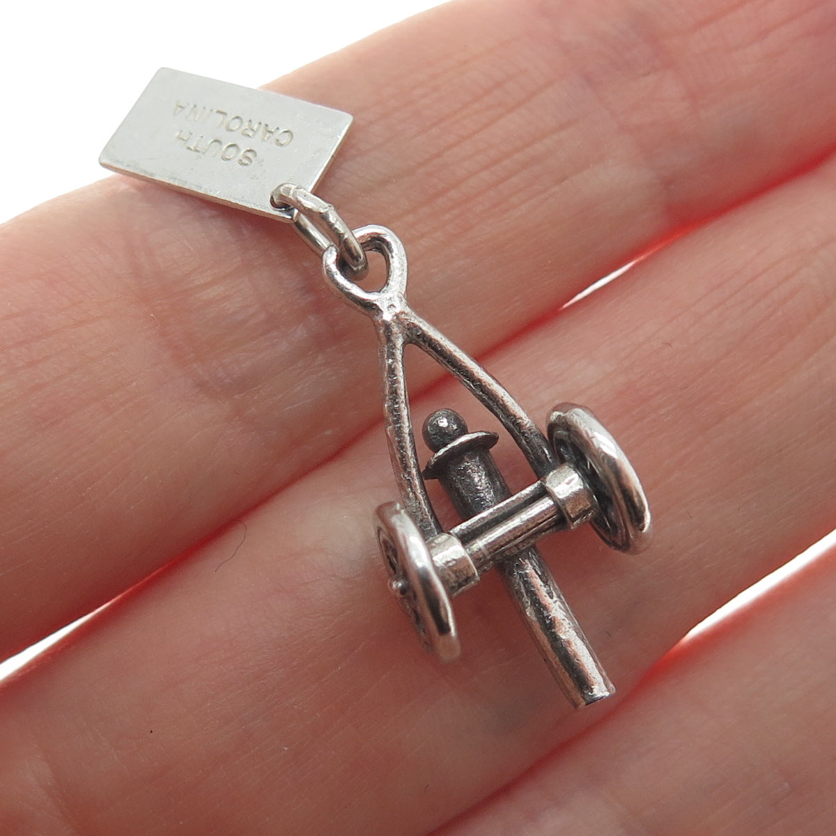 BELL TRADING POST 925 Sterling Silver Antique Cannon Military Mini Charm Pendant