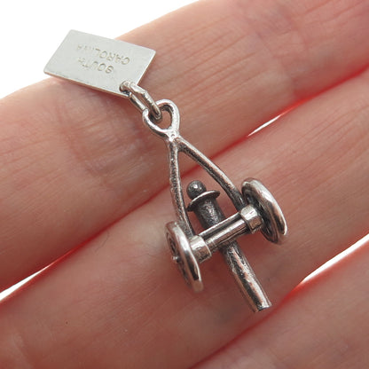 BELL TRADING POST 925 Sterling Silver Antique Cannon Military Mini Charm Pendant