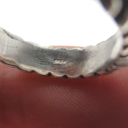 925 Sterling Silver Vintage Modernist Band Ring Size 6