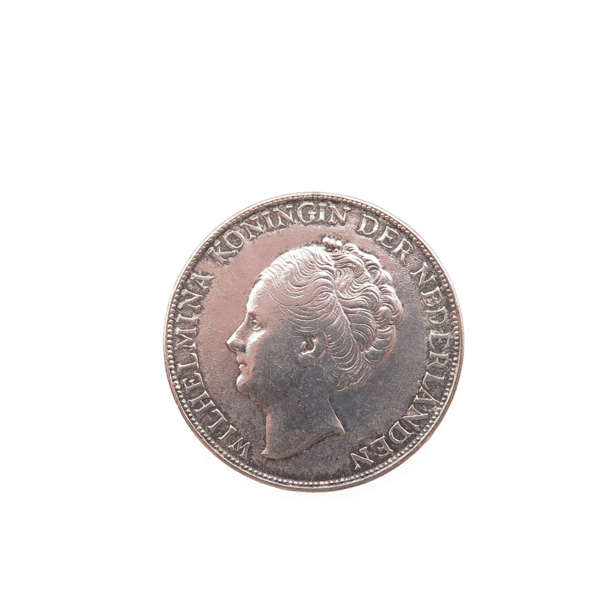 720 Silver Antique 1944 Netherlands 1 Gulden - Wilhelmina Coin Pin Brooch