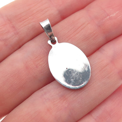 925 Sterling Silver Vintage Italy Archangel Gabriel Oxidized Charm Pendant