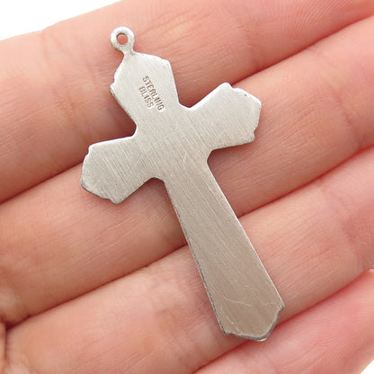 BLISS 925 Sterling Silver Vintage Cross Oxidized Charm Pendant