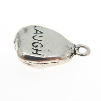 DAWN 925 Sterling Silver Vintage "Laugh" Charm Pendant